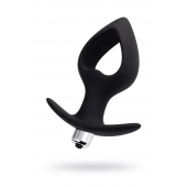 Черная вибровтулка с полой серединой в виде сердечка Cordis M - 14 см. - POPO Pleasure