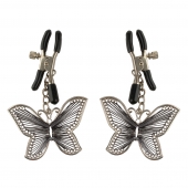 Зажимы на соски с бабочками Butterfly Nipple Clamps - Pipedream - купить с доставкой в Волгограде