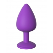 Фиолетовая анальная пробка со стразом Her Little Gem Large Plug - 9,5 см. - Pipedream - купить с доставкой в Волгограде