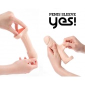 Телесная насадка-удлинитель со вставкой размера L - 16 см. - Sitabella - в Волгограде купить с доставкой