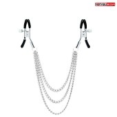 Оригинальные зажимы на соски с тройной цепочкой - Notabu - купить с доставкой в Волгограде