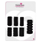 Набор из 7 черных насадок PENIS SLEEVES SET - Dream Toys - в Волгограде купить с доставкой