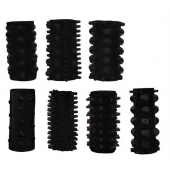Набор из 7 черных насадок PENIS SLEEVES SET - Dream Toys - в Волгограде купить с доставкой
