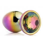 Голографическая анальная втулка с радужным кристаллом - 7,1 см. - Dream Toys - купить с доставкой в Волгограде