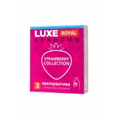 Презервативы с ароматом клубники LUXE Royal Strawberry Collection - 3 шт. - Luxe - купить с доставкой в Волгограде