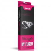 Серебристая плетка Struggle My Flogger с черной ручкой - 45 см. - Lovetoy - купить с доставкой в Волгограде