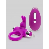 Лиловое виброкольцо с пультом ДУ Remote Control Cock Ring - Happy Rabbit - в Волгограде купить с доставкой