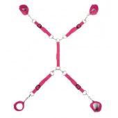 Ярко-розовый набор фиксаций на кровати Classic Bed Spreader - Lux Fetish - купить с доставкой в Волгограде