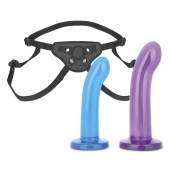 Страпон унисекс Beginners Strap-On с 2 насадками - 15 и 13 см. - Lux Fetish - купить с доставкой в Волгограде