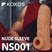 Телесная открытая насадка-реалистик с подхватом мошонки Nude Sleeve S - 10 см. - KOKOS - в Волгограде купить с доставкой