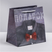 Ламинированный квадратный пакет «Мужской стиль» - 14 х 14 х 9 см. - Сима-Ленд - купить с доставкой в Волгограде