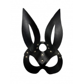 Черная кожаная маска зайки Miss Bunny - БДСМ Арсенал - купить с доставкой в Волгограде