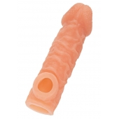 Телесная закрытая насадка с шершавой головкой Cock Sleeve Size L - 17,6 см. - KOKOS - в Волгограде купить с доставкой