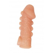 Телесная закрытая насадка с шишечками Cock Sleeve Size L - 17,6 см. - KOKOS - в Волгограде купить с доставкой