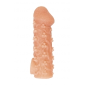 Телесная закрытая насадка с пучками шишечек Cock Sleeve Size M - 15,6 см. - KOKOS - в Волгограде купить с доставкой