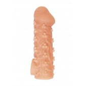 Телесная закрытая насадка с пучками шишечек Cock Sleeve Size L - 17,6 см. - KOKOS - в Волгограде купить с доставкой