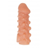 Телесная закрытая насадка с шариками Cock Sleeve Size S - 13,8 см. - KOKOS - в Волгограде купить с доставкой