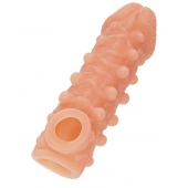 Телесная закрытая насадка с шариками Cock Sleeve Size S - 13,8 см. - KOKOS - в Волгограде купить с доставкой