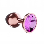 Пробка цвета розового золота с лиловым кристаллом Diamond Quartz Shine L - 8,3 см. - Lola Games - купить с доставкой в Волгограде