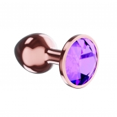 Пробка цвета розового золота с фиолетовым кристаллом Diamond Amethyst Shine L - 8,3 см. - Lola Games - купить с доставкой в Волгограде