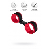 Красно-черные велюровые наручники Anonymo - ToyFa - купить с доставкой в Волгограде