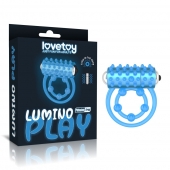 Голубое, светящееся в темноте виброкольцо Lumino Play Vibrating Penis Ring - Lovetoy - в Волгограде купить с доставкой