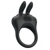 Черное эрекционное кольцо с вибрацией Davion - Baile - в Волгограде купить с доставкой