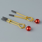 Золотистые зажимы с колокольчиками Gold - Sitabella - купить с доставкой в Волгограде