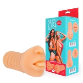 Телесный мастурбатор-ротик с высунутым язычком - Bior toys - в Волгограде купить с доставкой