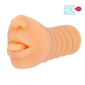 Телесный мастурбатор-ротик с высунутым язычком - Bior toys - в Волгограде купить с доставкой