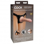 Страпон с телесной насадкой на присоске Beginner s Silicone Body Dock Kit - 14 см. - Pipedream - купить с доставкой в Волгограде