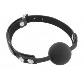 Черный силиконовый кляп-шарик на ремешках - Fetish Tentation - купить с доставкой в Волгограде