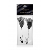 Зажимы для сосков с черными перьями Sweet Caress Feather Nipple Clumps - Sweet Caress - купить с доставкой в Волгограде