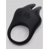 Черное эрекционное виброкольцо Sensation Rechargeable Vibrating Rabbit Love Ring - Fifty Shades of Grey - в Волгограде купить с доставкой
