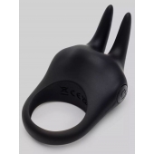 Черное эрекционное виброкольцо Sensation Rechargeable Vibrating Rabbit Love Ring - Fifty Shades of Grey - в Волгограде купить с доставкой