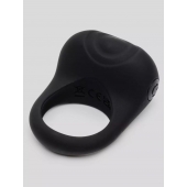 Черное эрекционное виброкольцо Sensation Rechargeable Vibrating Love Ring - Fifty Shades of Grey - в Волгограде купить с доставкой