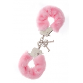 Металлические наручники с розовой меховой опушкой METAL HANDCUFF WITH PLUSH PINK - Dream Toys - купить с доставкой в Волгограде