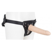 Пустотелый страпон Harness CLASSIC с бандажом - 19,5 см. - LOVETOY (А-Полимер) - купить с доставкой в Волгограде