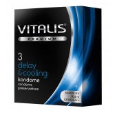 Презервативы VITALIS PREMIUM delay   cooling с охлаждающим эффектом - 3 шт. - Vitalis - купить с доставкой в Волгограде