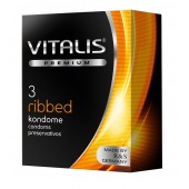 Ребристые презервативы VITALIS PREMIUM ribbed - 3 шт. - Vitalis - купить с доставкой в Волгограде