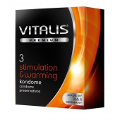 Презервативы VITALIS PREMIUM stimulation   warming с согревающим эффектом - 3 шт. - Vitalis - купить с доставкой в Волгограде