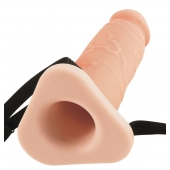 Телесный реалистичный фаллоимитатор с полостью Silicone Hollow Extension - 20 см. - Pipedream - купить с доставкой в Волгограде
