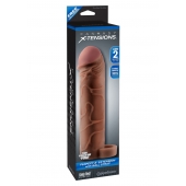 Коричневая насадка с кольцом Perfect 2 Extension with Ball Strap - 19 см. - Pipedream - в Волгограде купить с доставкой