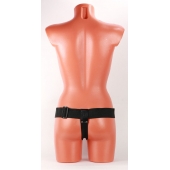 Чёрные кожаные трусики для больших насадок - БДСМ Арсенал - купить с доставкой в Волгограде