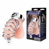 Серебристая клетка для члена Urethral Play Cage - BlueLine - купить с доставкой в Волгограде