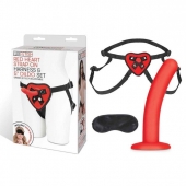 Красный поясной фаллоимитатор Red Heart Strap on Harness   5in Dildo Set - 12,25 см. - Lux Fetish - купить с доставкой в Волгограде