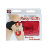 Металлические наручники с красной меховой опушкой METAL HANDCUFF WITH PLUSH RED - Dream Toys - купить с доставкой в Волгограде