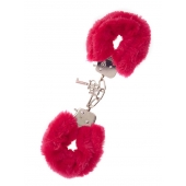 Металлические наручники с красной меховой опушкой METAL HANDCUFF WITH PLUSH RED - Dream Toys - купить с доставкой в Волгограде