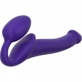Фиолетовый безремневой страпон Silicone Bendable Strap-On - size S - Strap-on-me - купить с доставкой в Волгограде