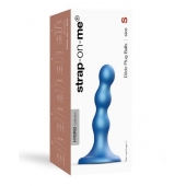 Голубая насадка Strap-On-Me Dildo Plug Balls size S - Strap-on-me - купить с доставкой в Волгограде